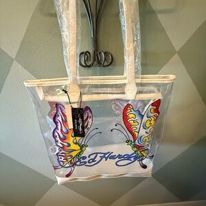 NWT Ed Hardy Tote Bag with Artistic Butterfly Design